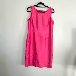 Le Suit Hot Pink Sleeveless Sheath Dress Size 10 Spring Work Dress